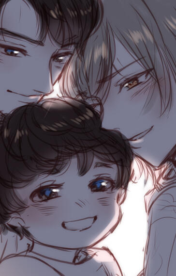 Colored Sketch Couple Illustration